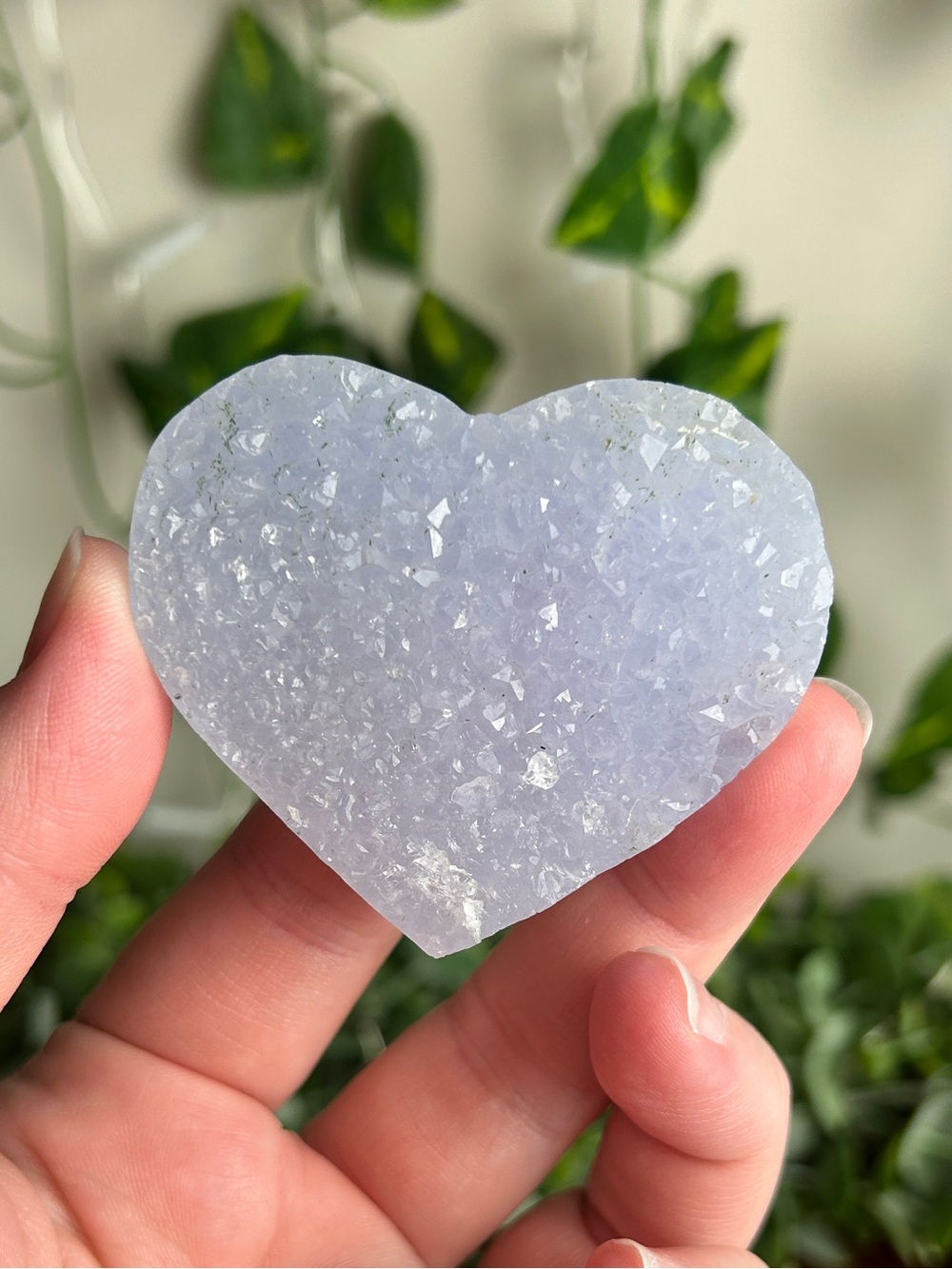 Druzy Blue Lace Agate Heart A